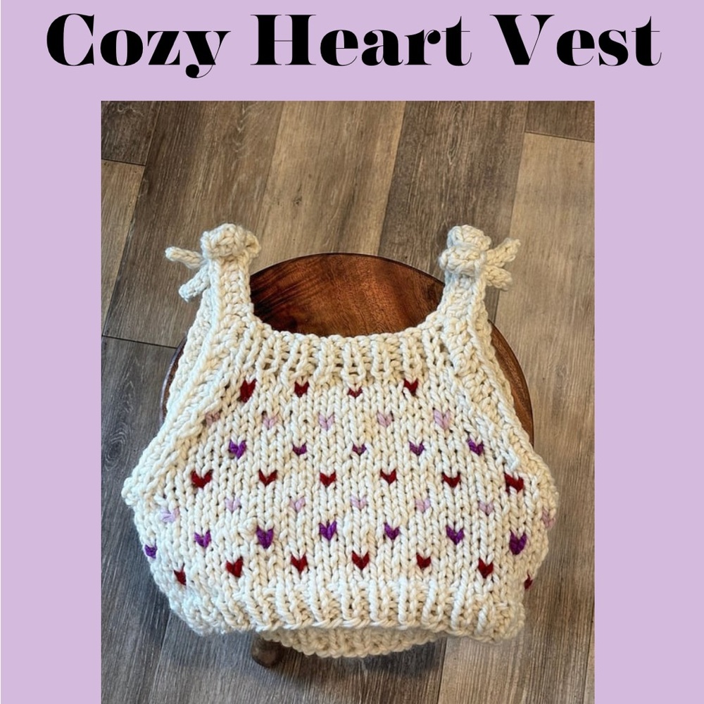 Cozy Knit Heart Vest